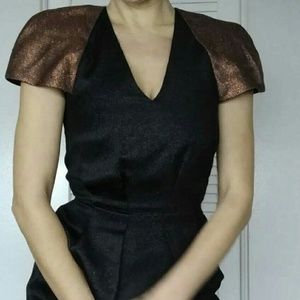 Phillip Lim couture hot metal shoulder blk dress 2